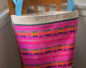 Mexican Bags/Beach Bag/Tote Bag/Mexican Bags and Totes/Reusable Bag/Tote Bags/Pink Tote Bag