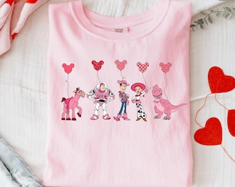 Retro Toy Story Movie Characters Valentine Comfort Colors Shirt, Disney World Toy Story Valentine, Happy Valentine Day, Disney Outfit Trip