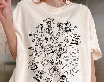Retro Disney Pixar Toy Story Doodles Shirt, Pixar Toy Story Shirt, Disneyland Vacation Shirt, Family Vacation Matching Trip 2026, Woody Buzz