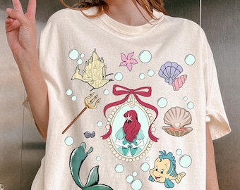 Coquette Bow Ariel Little Mermaid Princess Shirt, Princess of The Sea Shirt, Girls Disney Trip, Disney Princess T-shirt, Gift For Her