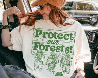 Ewoks Protect Our Forest T-shirt, Retro Star Wars Tee, May The Force Be With You, Disney Star Wars Shirt