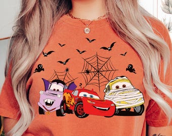 Disney Cars Halloween Shirt, McQueen & Friends, Spooky Vibes, Cars Land Halloween Shirt, Disney Spooky Vibes Shirt, Vacation Shirt