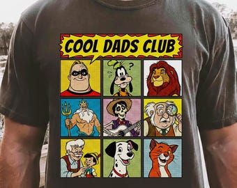 Retro Disney Cool Dad Clubs Tee, Funny Daddy Son Gift, Funny Husband Gifts, Family Trip, Goofy Mufasa King Triton, Disneyworld Shirt