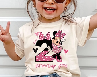 Girl Minnie Mouse Birthday Shirt, Disney Birthday Party, 2nd Birthday Gifts, Disneyland Birthday Trip, Birthday Princess Shirt, Custom Bday