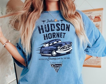 Retro Doc Hudson Shirt, Disney Cars Land Shirt, Disney Cars Land Shirt, Car Pixar Piston Cup Shirt, Vintage Cars Disney T-Shirt