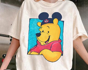 Cute Pooh Shirt, Mickey Ears Pooh Shirt, Pooh Bear Shirt, Retro Vintage Disney Shirt, Disney Outfit, Disney Vacation, Family Trip Shirt