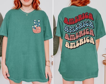 Vintage USA Comfort Colors Shirt, 4th of July Tee, America Patriotic Shirt, Independence Day