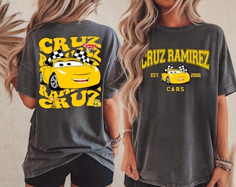 Cars Cruz Ramirez Two-Sided Shirt, Lightning McQueen Shirt, Disney Cars Movie Shirt, Cars Land Shirt, Disney Group Shirt