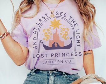 Retro Tangled Rapunzel T-shirt, Lost Princess Lantern Shirt, Family Trip Tee, Disney Princess