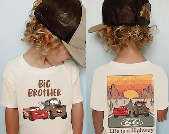 Cars Brothers Shirt, Disney Big Brother Matching Tee, Lightning McQueen Tow Mater Family, Big Brother Shirt