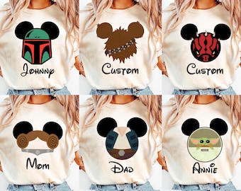 Custom Disney Starwars 2026 Family Shirts, Mickey Ears Matching Trip, Star Wars Shirts, May The Force Be With You, Disneyworld Group Tee