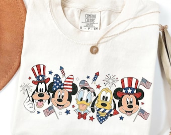 Disney Mickey and Friends 4th July USA 250th Anniversary Shirt, Disney Holiday Tee, Disneyland Family, Walt Disney World T-shirt