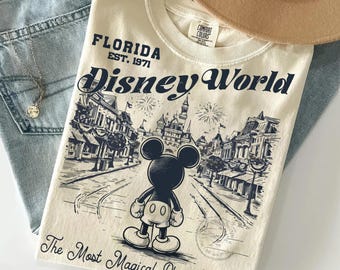 Retro Disney World Comfort Colors Shirt, Disney Vacation Tee, Mickey and Friends, Walt Disney World Vintage Shirt, Disney Trip