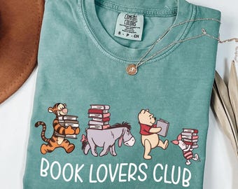 Disney Pooh & Friends Book Club Shirt, Book Lover Gift, Disney Reading Tour Shirt, Librarian Tee, Comfort Colors Shirt, Bookish Gifts