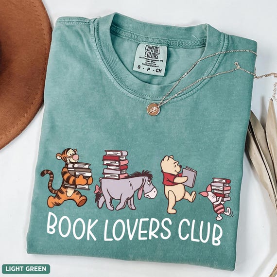 Disney Pooh & Friends Book Club Shirt, Book Lover Gift, Disney Reading Tour Shirt, Librarian Tee, Comfort Colors Shirt, Bookish Gifts