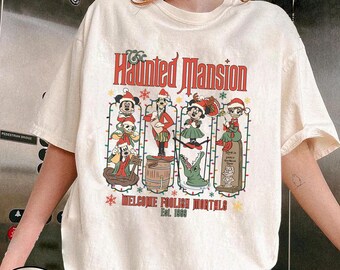 Retro Disney Haunted Mansion Christmas Shirts, Mickey and Friends Xmas Shirt, Disney Christmas Vacation, Mickeys Very Merry Christmas 2025