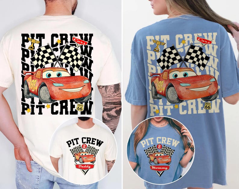 Custom Birthday Two Fast Pit Crew Lightning McQueen Shirts, Family Birthday Matching Disney Cars, Pixar Pier, Birthday Boy Tee, WDW BlueJean/Indigo Blue