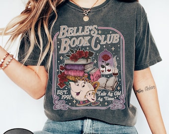 Belle's Book Cafe Comfort Colors Shirt: Retro Book Lover Gift
