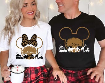 Safari Disney Mickey Minnie Shirt Animal Kingdom Couple 2026 Shirts Disney Safari Couple Shirt Disney Couple Tee Disney Family Safari Shirt