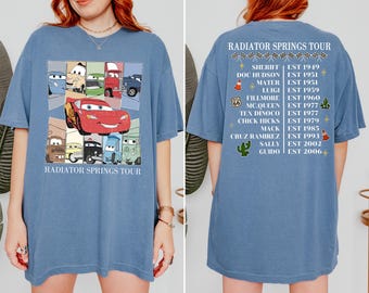Chemise Radiator Springs Tour, t-shirt Cars Disney pour les vacances en famille
