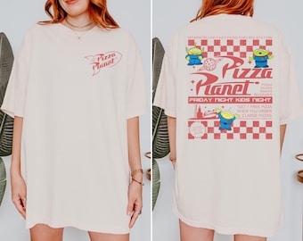 Maglietta Pizza Planet, Alieni di Toy Story, Viaggio in famiglia Disney, Maglietta divertente con pizza Disney