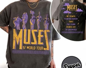 Camiseta de la gira mundial de Hércules y las Musas del 97, camiseta de cumpleaños, conjunto de Disneyland, camiseta Disney de los 90