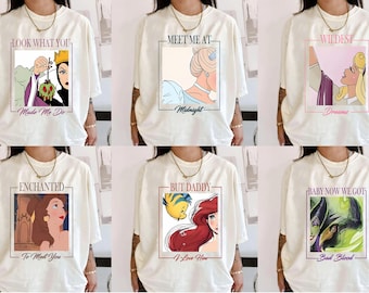 Retro Disneyworld Shirts, Meet Me At Midnight Cinderella Shirt, But Daddy I Love Him Ariel Princess, Disney Magic Kingdom Shirts