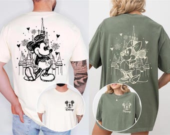 Custom Sketch Mickey Minnie Dad Mom Disney Shirt, Disneyworld Family Trip, Matching Disneyland Shirts, Happiest Place On Earth