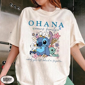 Disney Stitch Ohana Means Family Shirt, Lilo and Stitch Shirt, Disney Stitch Sweatshirt, Stitch Hoodie Shirt,   No One Gets Left Behind