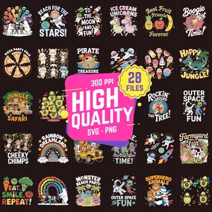 25+ Bundle Monster Inc SVG Cartoon Cute Character Cool Birthday Boy Digital Design, Rabbit Racoon Unicorn Bear, Funny Quote, Magical Castle