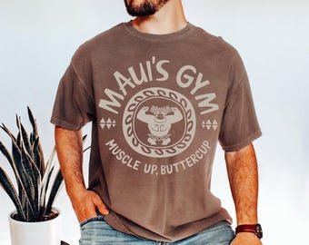 Maui’s Gym Muscle Up Buttercup Mens Disney Shirt, Comfort Colors Shirt, Disney Family Trip, Men's Gym Shirt, Funny Moana Princess Tee