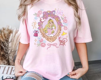 Cute Coquette Bow Aurora Princess Shirt, Magic Kingdom Shirt, Princess Disney Trip Shirt, Walt Disney World, Disney Sleeping Beauty Shirt