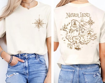 Disney Neverland Map Peter Pan Shirt, Tinker Bell Shirt, The Lost Boys Shirt, Disneyland Trip Shirt, Walt Disney World, Captain Hook Shirt