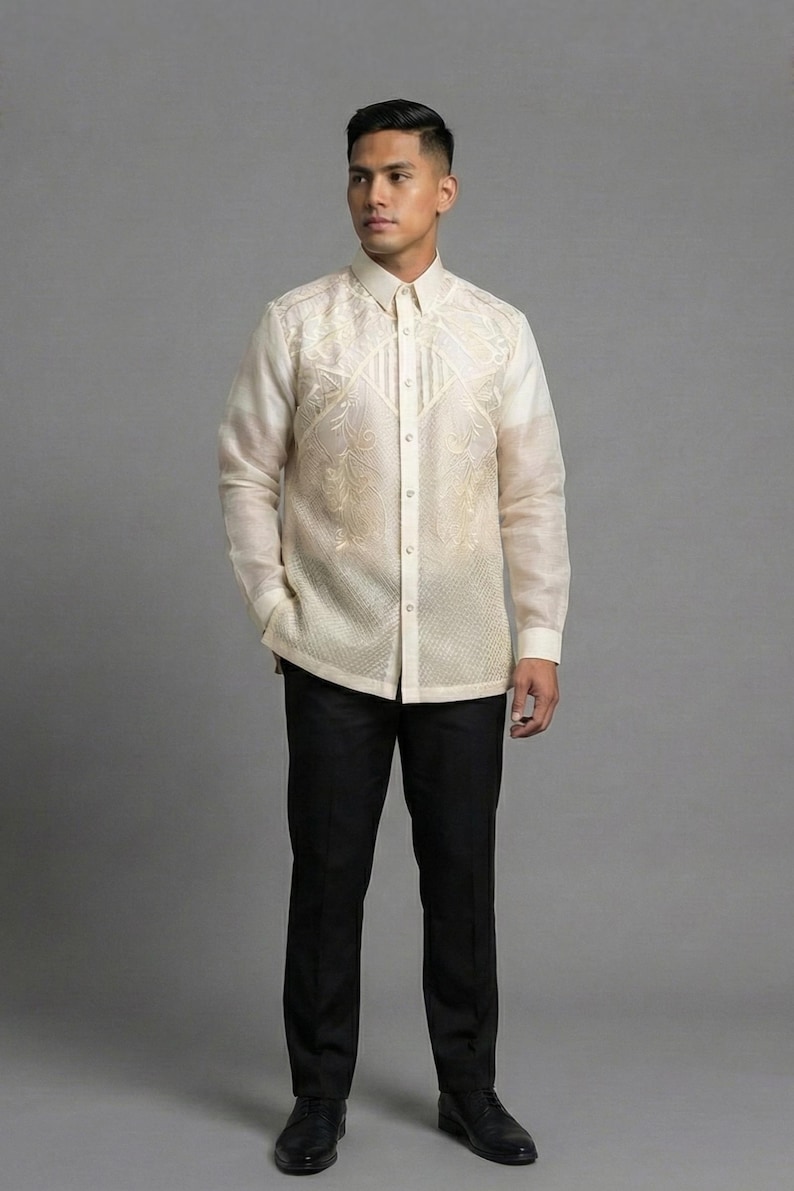 Calado Embroidered Cocoon Barong Tagalog: Filipino Formal Wear - Etsy