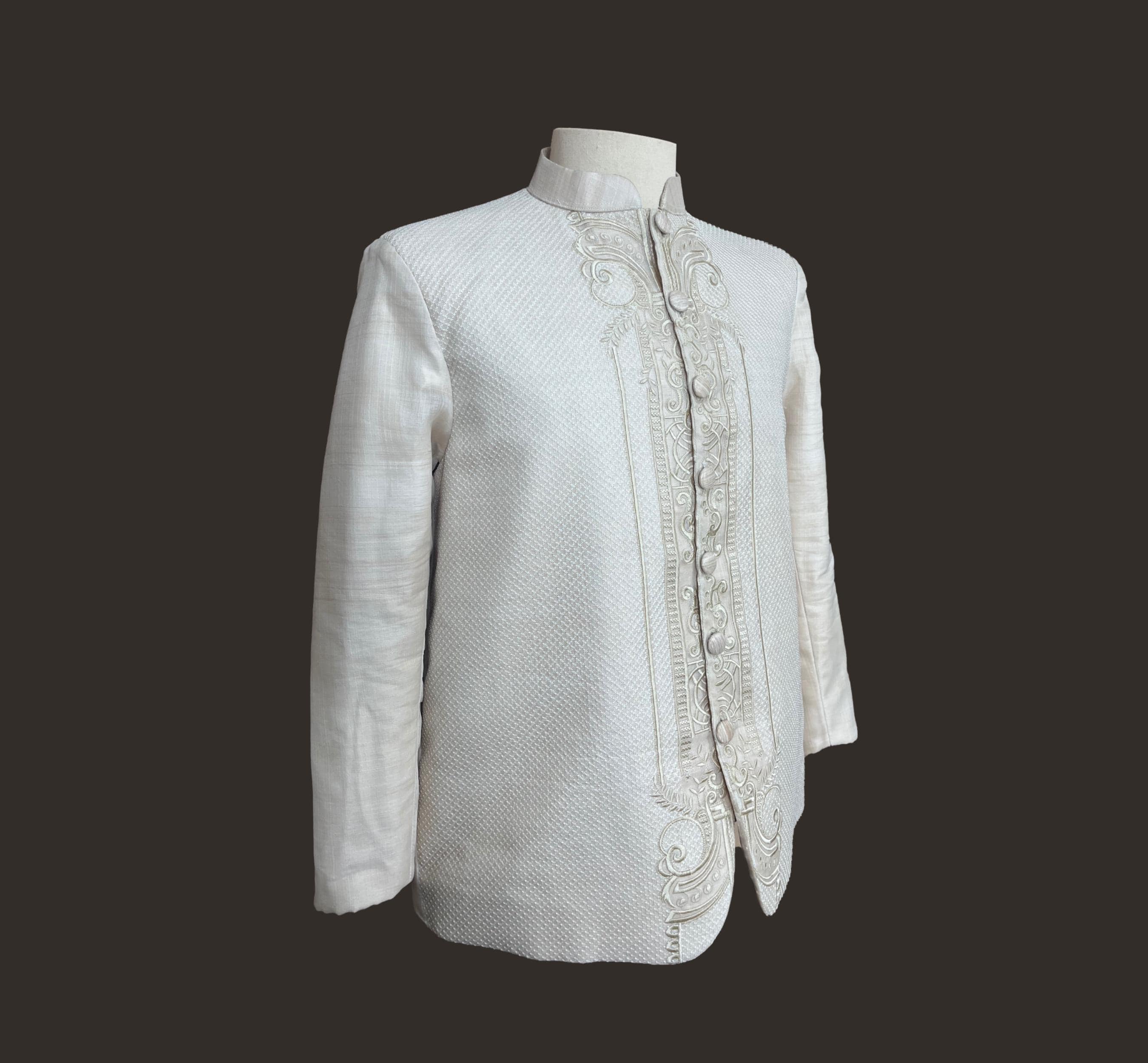 Calado Embroidered Barong Tagalog Coat: Piña Cocoon Fabric - Etsy