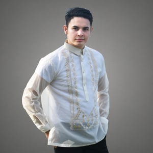 け*お様 BARONG FAMILY MA-1 ※サイン入り Original Jusi Premium Barong Tagalog | Mario - JS1