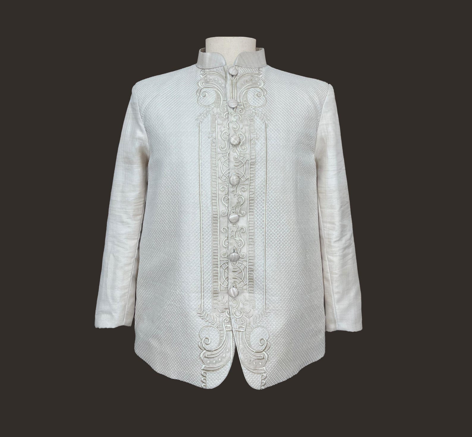 Calado Embroidered Barong Tagalog Coat: Piña Cocoon Fabric - Etsy