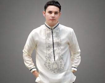 バロンタガログ　タガログシャツ　刺繍　フィリピン　Onésimus バロンタガログ フィリピン民族衣装 - メルカリ