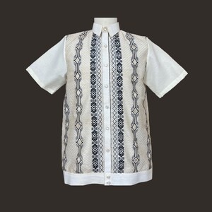 Raimundo Calado Barong Tagalog: Piña-jusilyn Fabric, Black Embroidery ...