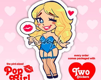 Pint-Sized Pop Girl Sticker Set (2 Stickers)