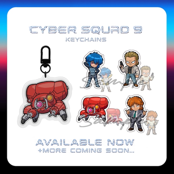 Cyber Squad 9 | Ghost in the Shell Keychains (PREORDER)