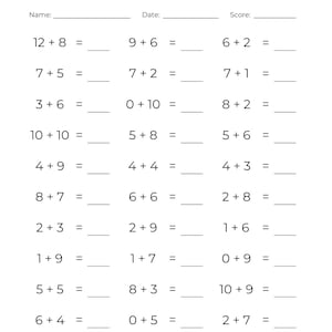 冬版 足し算と引き算のワークシート10枚（印刷可能） - 足し算と引き算を学ぶ