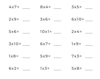 14 Printable Times Table Practice Worksheets for Learning Basic Multiplication Worksheets Times Table Learning