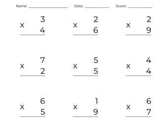 10 Printable One Digit Multiplication Worksheets – Basic Multiplication, 1 Digit Multiplication Math Drills – Times Tables Practice Sheets