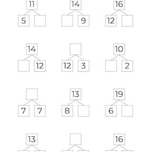 10 Printable Number Bond Worksheets Number Bonds Fill in the Blanks – Math Number Bond Printables – Homeschool Math Printables