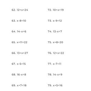 10 printable basic algebra worksheets for beginners – solving algebraic equations and algebraic expressions. Beginning algebra practice with simple and basic algebra worksheets, perfect for learning and solving basic algebra for beginners