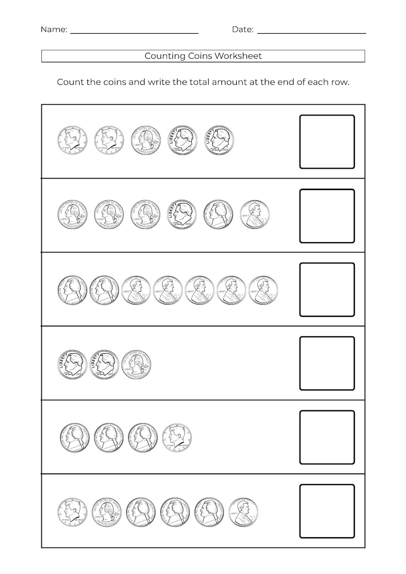 10 printable money counting worksheets for kindergarten and preschool math learners. Learn and practice coin and bill counting more easily. These counting money kids worksheets focus on money math skills to help build confidence in counting money.