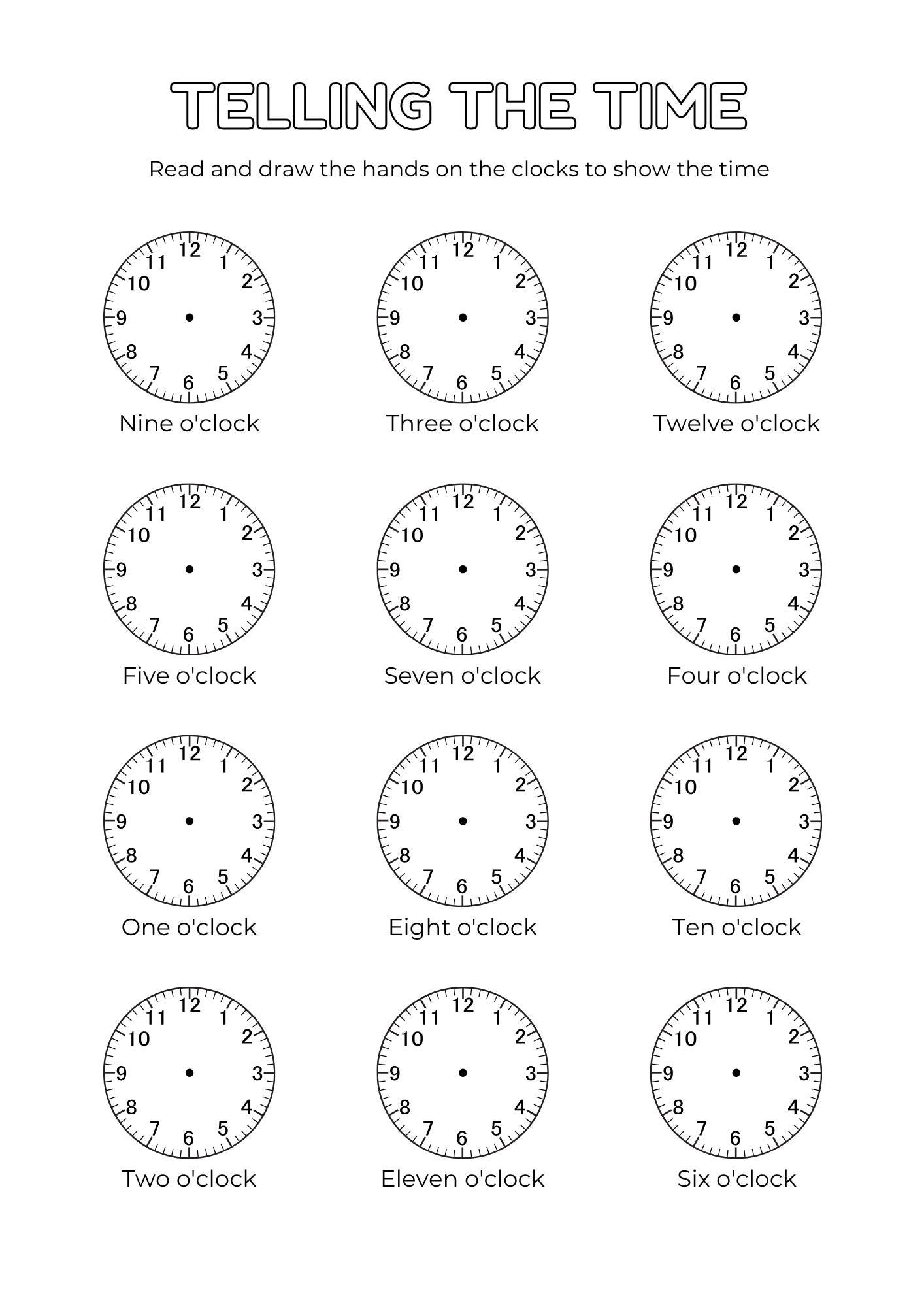 100 Printable Time Telling Worksheets: Analog & Digital Clock Learning ...