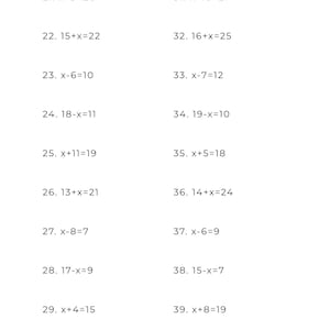 10 printable basic algebra worksheets for beginners – solving algebraic equations and algebraic expressions. Beginning algebra practice with simple and basic algebra worksheets, perfect for learning and solving basic algebra for beginners