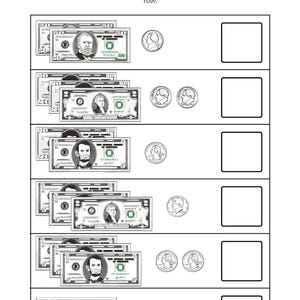 10 printable money counting worksheets for kindergarten and preschool math learners. Learn and practice coin and bill counting more easily. These counting money kids worksheets focus on money math skills to help build confidence in counting money.